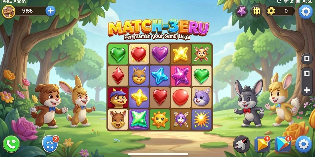 Tampilan gameplay seru API66 dalam genre Match-3.