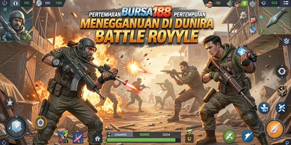 Tampilan gameplay seru dalam pertempuran Battle Royale.