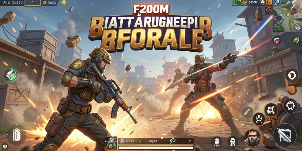 Tampilan epik dari gameplay Battle Royale F200M yang memukau.