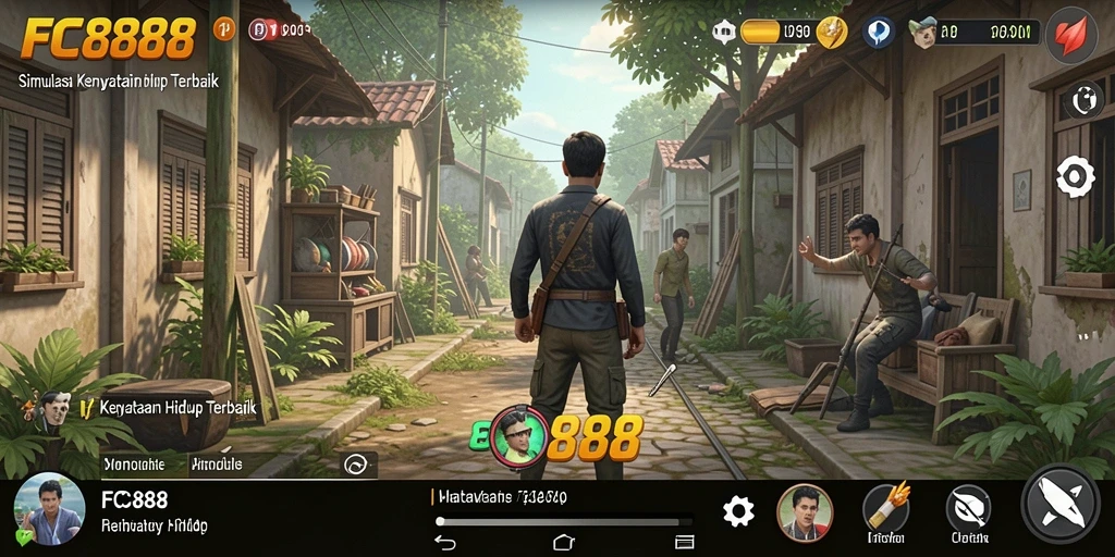 Screenshot utama FC888 menampilkan gameplay simulasi yang menakjubkan.