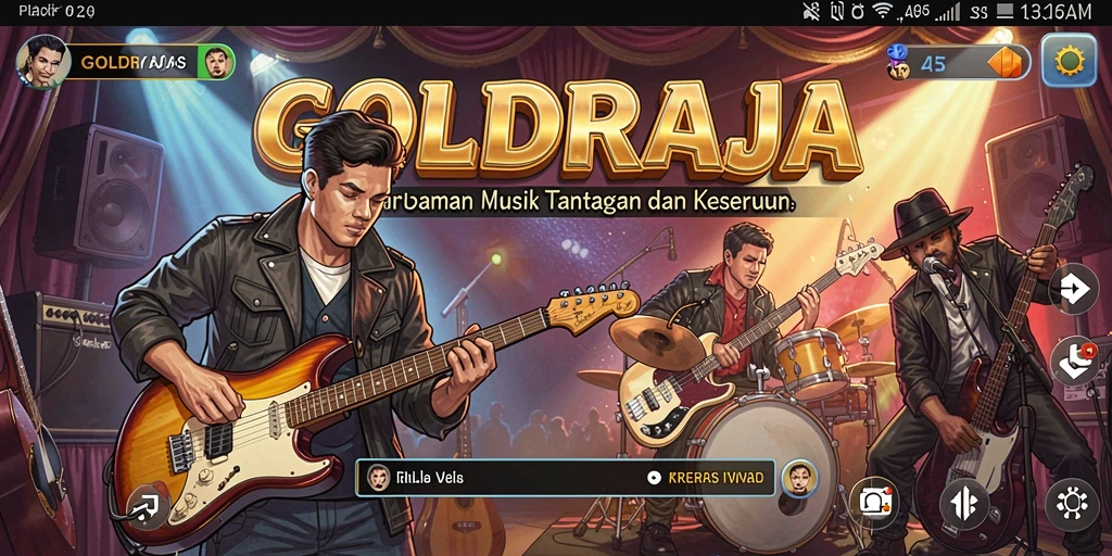 Screenshot <strong>GOLDRAJA</strong> menampilkan gameplay musik yang seru dan interaktif.