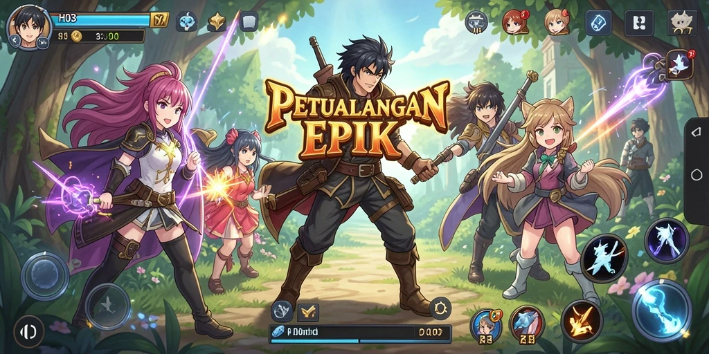 Tampilan gameplay H03 yang penuh warna dan aksi seru.