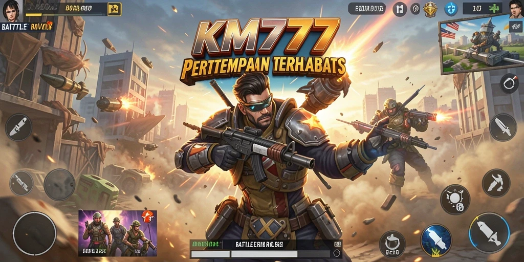 Tangkapan layar menunjukkan aksi mendebarkan dalam game Battle Royale.