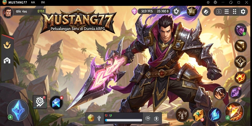 Tampilkan gameplay menarik MUSTANG77 dengan pertarungan epik.