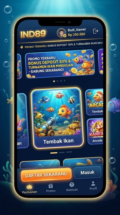Tampilan utama ind89 saat menjelajahi aplikasi.